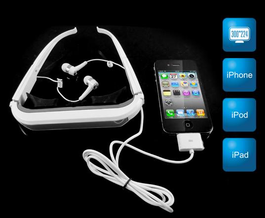 video eyewear mobile home theatre virtual screen 60inch Iphone Ipod Ipad